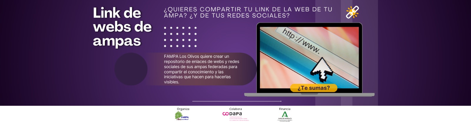 Envíanos el enlace a la web de tu AMPA