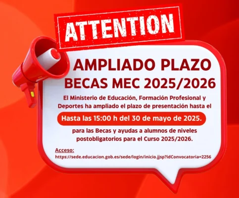 Ampliado el plazo de becas MEC 2025 / 2026